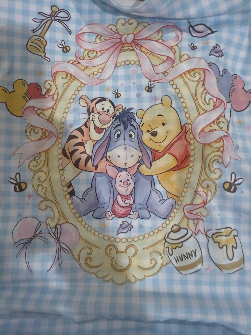 Women's  Winnie the Pooh Blue Gingham skirt - Classic Character Print